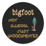 Bigfoot Undocumented Round Sticker