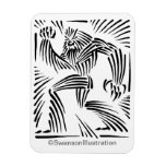 Bigfoot Woodcut Graphic Magnet