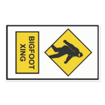 Bigfoot Xing Sticker (White)