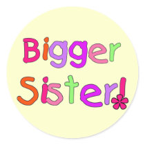 Bigger Sister Tshirts and Gifts Round Stickers