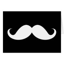 Bigote blanco del manillar en fondo negro tarjeta