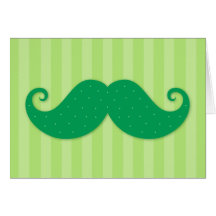 Bigote de moda verde del inconformista tarjeta