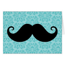 Bigote del manillar de la aguamarina en modelo neg tarjeta