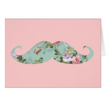 Bigote floral rosado rojo del vintage femenino div tarjetas