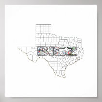 BIGZ! "I LOVE TEXAS" POSTER