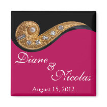 "Bijoux" keepsake magnet, wedding favor magnets