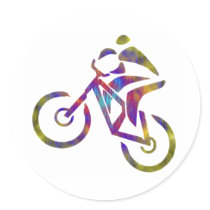 BIKE A B C ROUND STICKERS