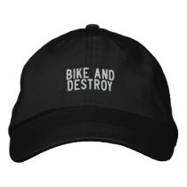 bike and destroy embroidered hats
