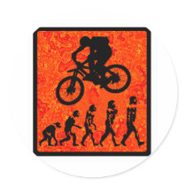 bike At Redwood Round Stickers