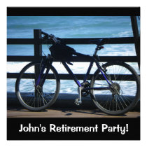 Bike at Sea/Retirement Party Invites invitations