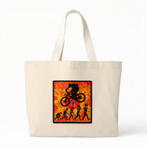 Bike Below Us Tote Bags