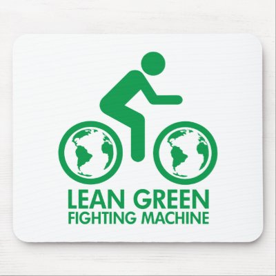 Bike Bicycle Green Mouse Pad by Zerotees