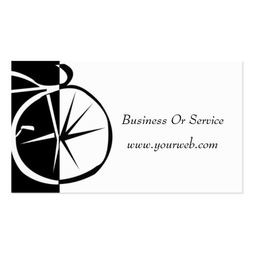 Bike Black and White Bike Cycling Business Card (back side)