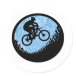 Bike Blue Bayou Round Stickers