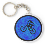 Bike Blue Lined Keychain
