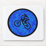 Bike Blue Lined Mouse Pad
