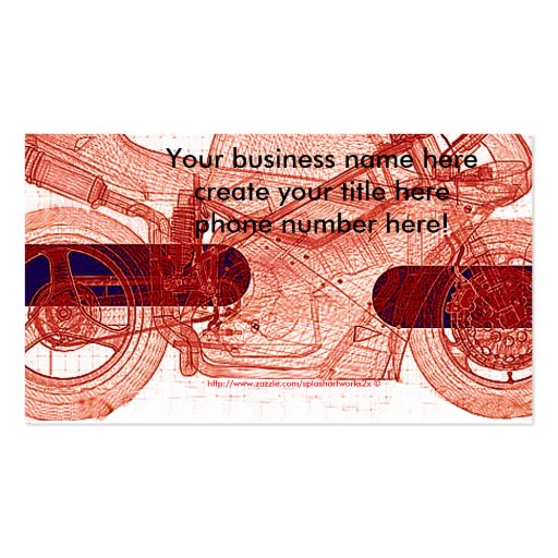 Bike blueprint Business card for Cycle people! (front side)