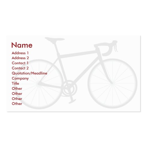 Bike - Business Business Cards (front side)