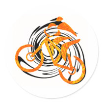 Bike Cool Grid Round Sticker