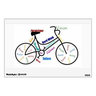 Bike, Cycle Motivational Words for Biking Fan Wall Graphic