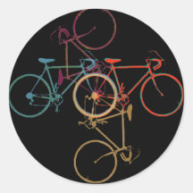 bike - cycling pattern round stickers