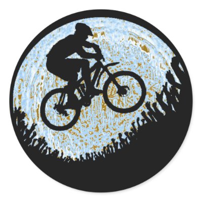 Bike Distant Maze Round Sticker by ninuno