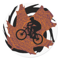 Bike First Climb Round Stickers