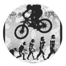 Bike Foggy Morning Round Sticker