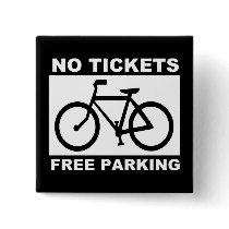 bike_free_parking_Vector_Clipart Pinback Buttons