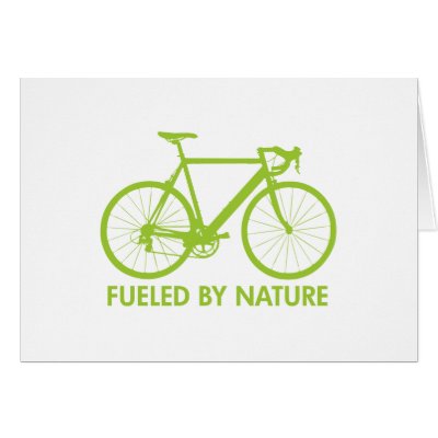 Bike Fueled by Nature Greeting Cards by greenheart