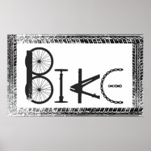 Bike  Graffiti from Bike Parts & Tire Tracks Poster
