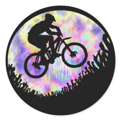 Bike Grateful Inspired Round Sticker by ninuno