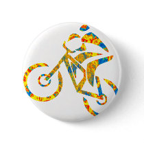 Bike Hip Droned Pinback Button