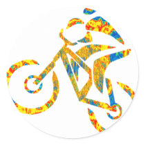 Bike Hip Droned Round Stickers