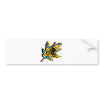 Bike Hippie Leaf Bumper Sticker