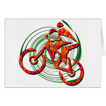Bike Navigating Pines Greeting Card