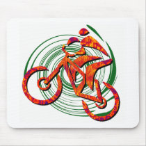 Bike Navigating Pines Mousepad