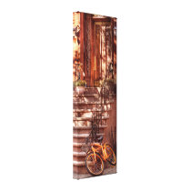 Bike - NY - Greenwich Village - An orange bike canvas prints