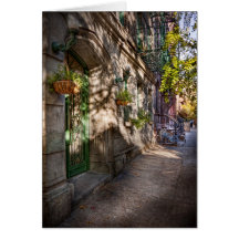 Bike - NY - Greenwich Village - The green district Greeting Card
