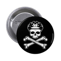 Bike or Die - Bike and Crossbones Button