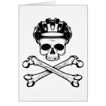 Bike or Die - Bike and Crossbones Greeting Card
