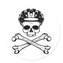 Bike or Die - Bike and Crossbones Round Sticker