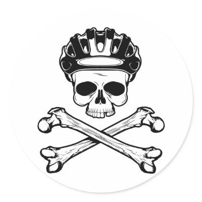 Bike or Die - Bike and Crossbones Round Sticker by strk3