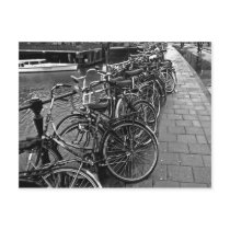Bike Parking -- Amsterdam in November BW Post Card