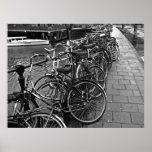 Bike Parking -- Amsterdam in November (BW) Posters