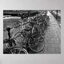 Bike Parking -- Amsterdam in November (BW) Posters