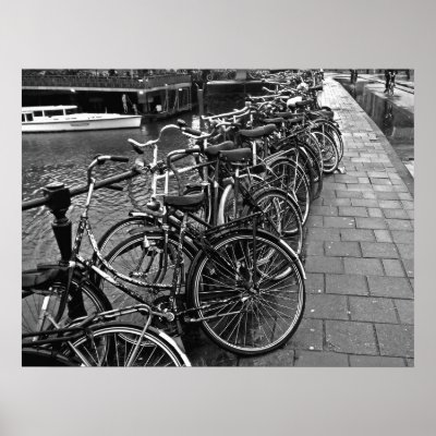 Bike Parking -- Amsterdam in November (BW) Posters by MarkoMarko