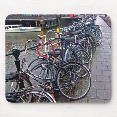 Bike Parking -- Amsterdam in November Mousepads by MarkoMarko