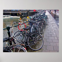 Bike Parking -- Amsterdam in November Poster