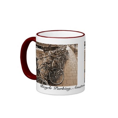 Bike Parking -- Amsterdam in November SEPIA Mug by MarkoMarko